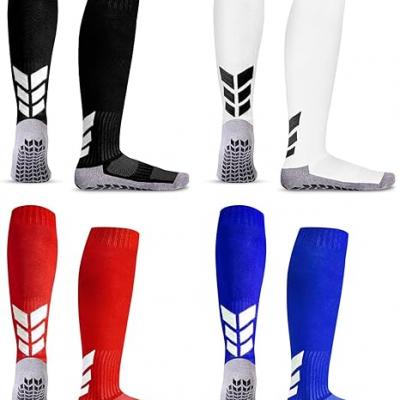 Knee High Non-Slip Soccer Socks for Men & Women - Football, Basketball, Hockey Sports Grip Socks
