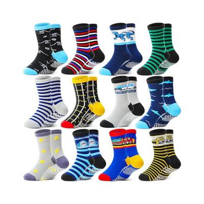  Kids Toddlers Infants Anti Slip Non Skid Funny Cartoon Crew Breathable Cotton Socks