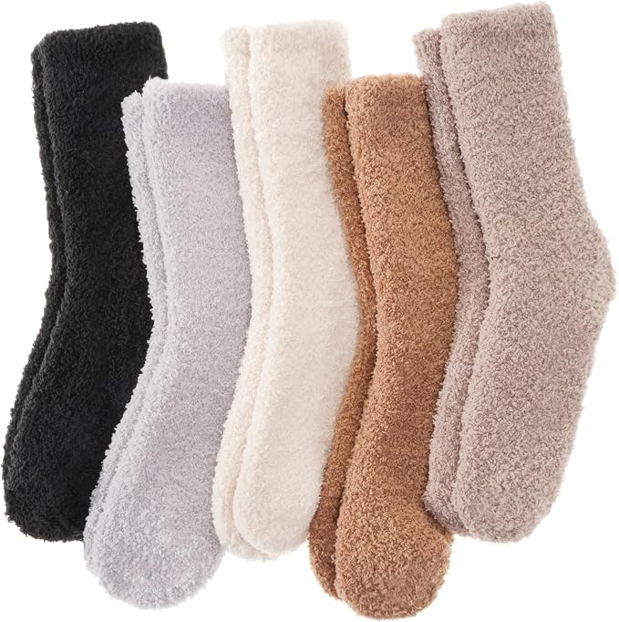 Fuzzy Socks for Women Men, Slipper Fluffy Cozy Crew Socks - 副本