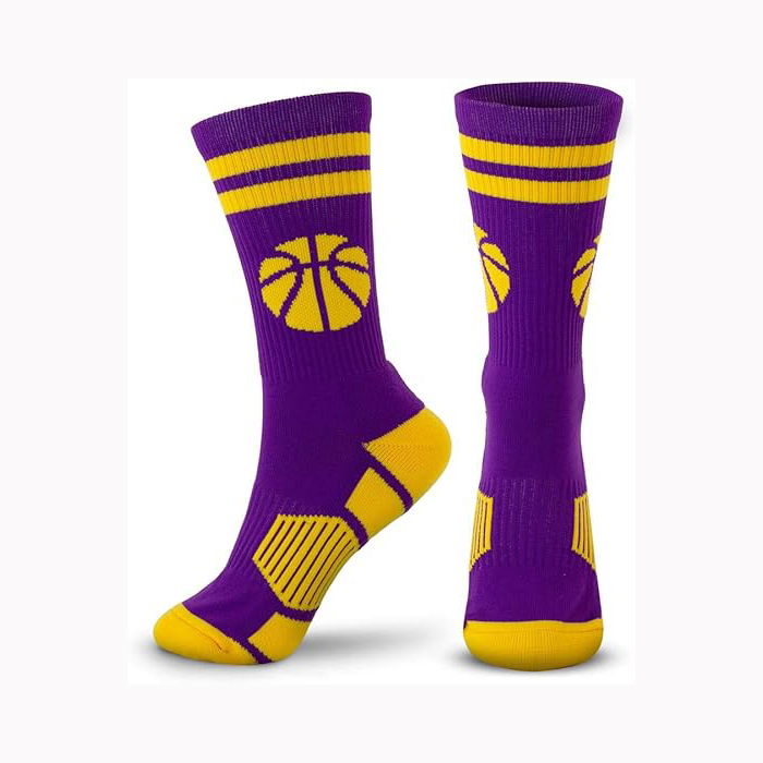 s Mid-Calf Wear-Resistant Breathable Moisture-Wicking Digital Printed Sports Customized Logo Socks